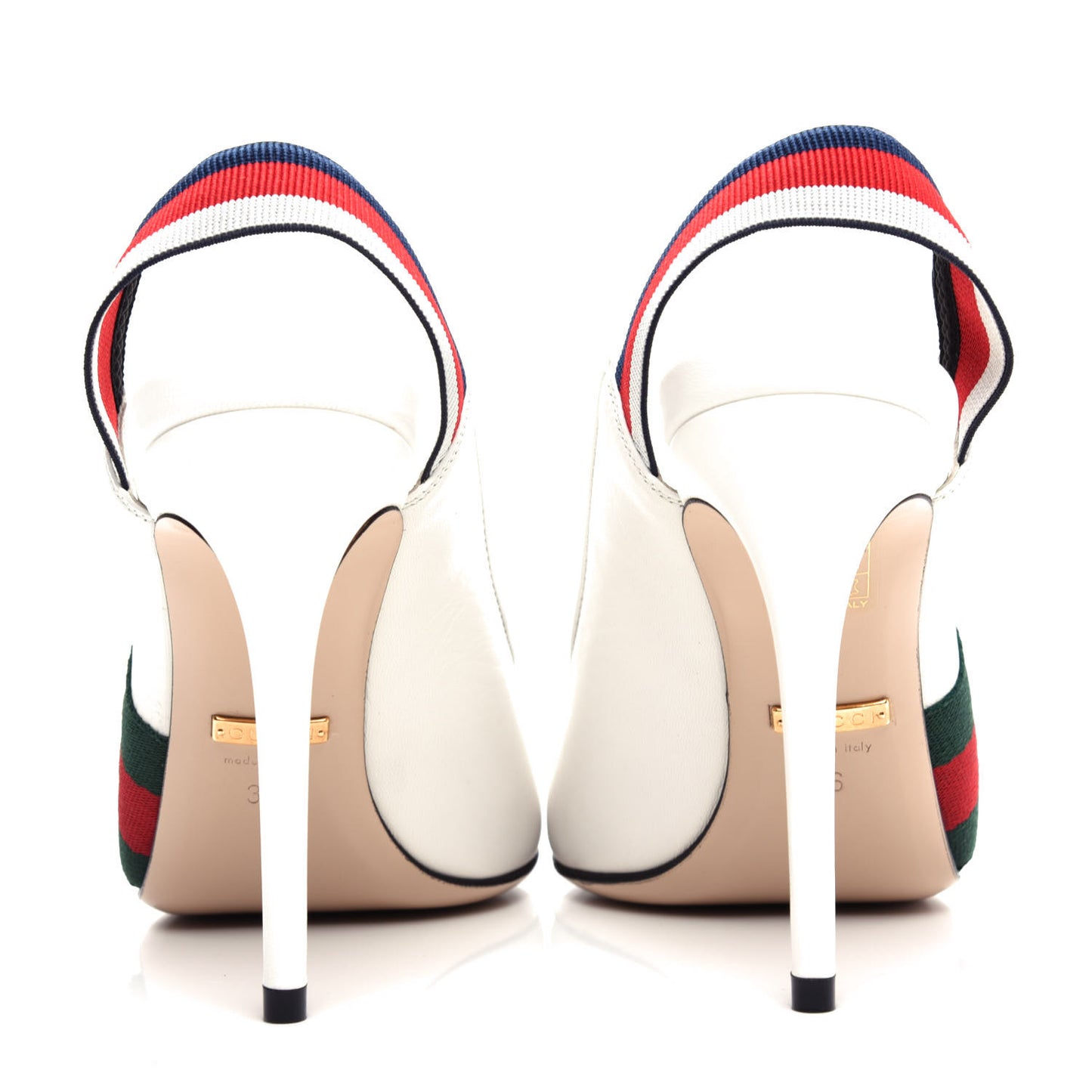 Malaga Kid Web Sylvie High Heel Slingback Pumps 36 White