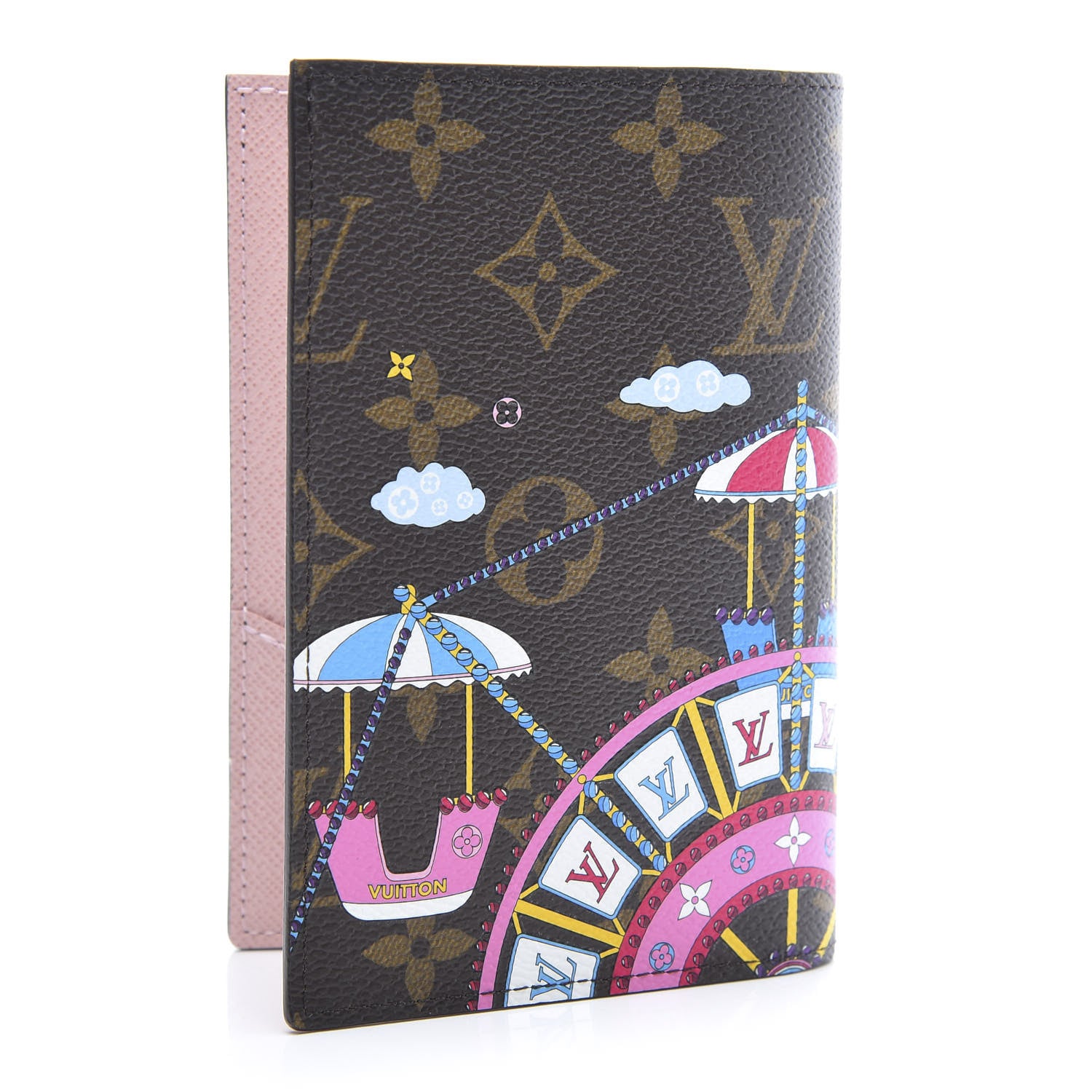 Louis Vuitton Monogram 2020 Christmas Animation Big Wheel Passport Cover Rose Ballerine 3 of 9