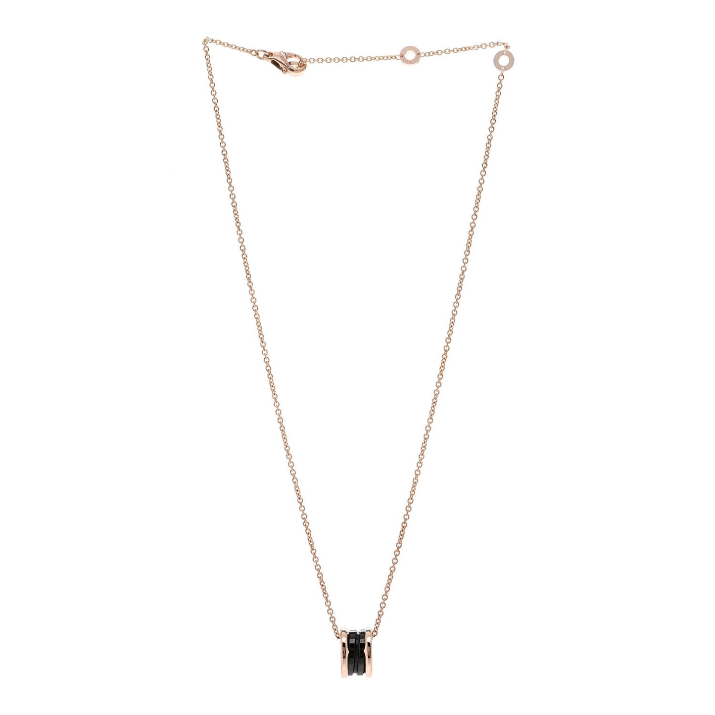 18K Rose Gold Black Ceramic B.Zero1 Pendant Necklace