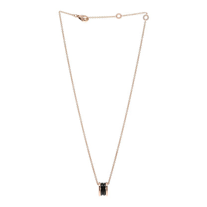 Bulgari 18K Rose Gold Black Ceramic B.Zero1 Pendant Necklace 3 of 7