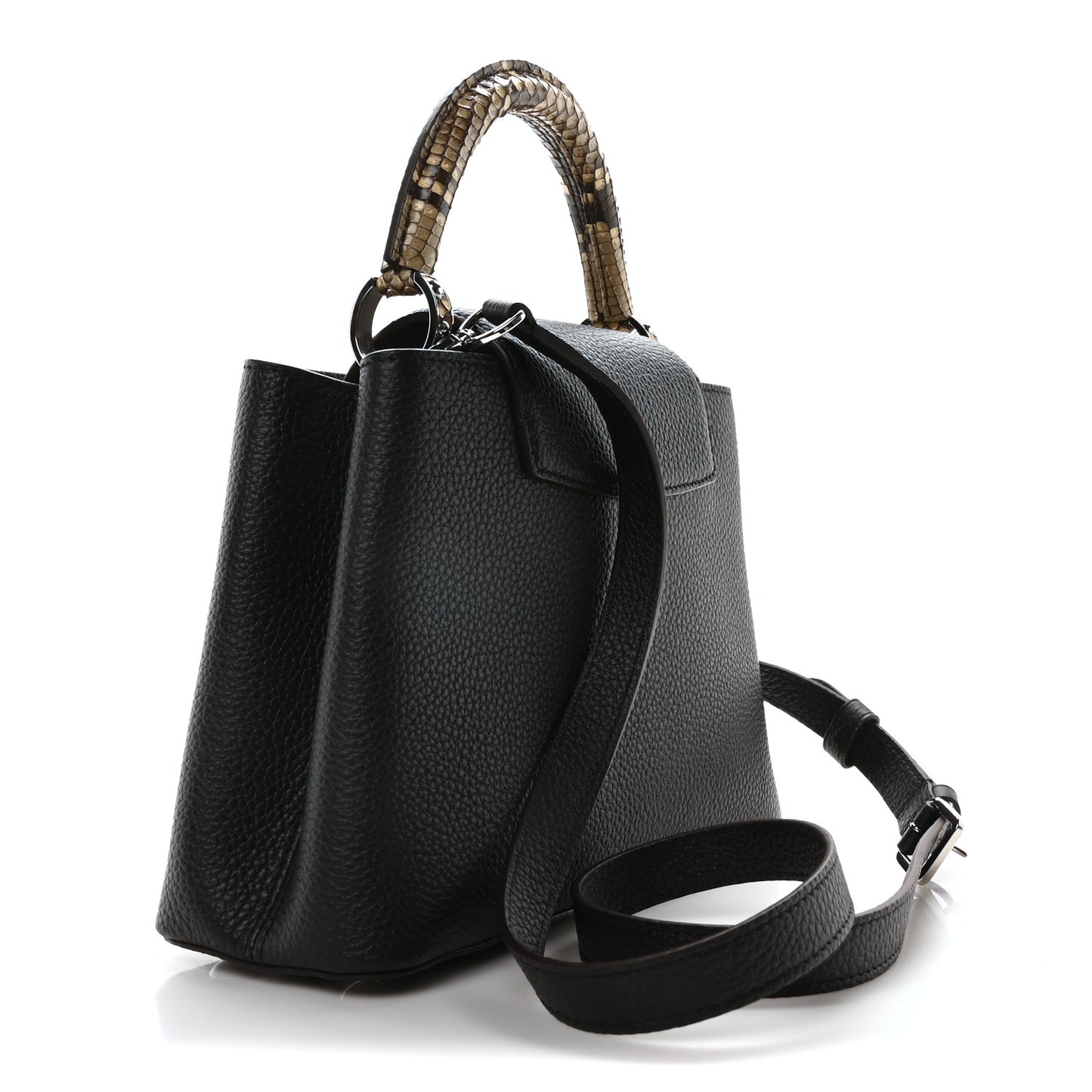 Taurillon Snakeskin Capucines BB Black