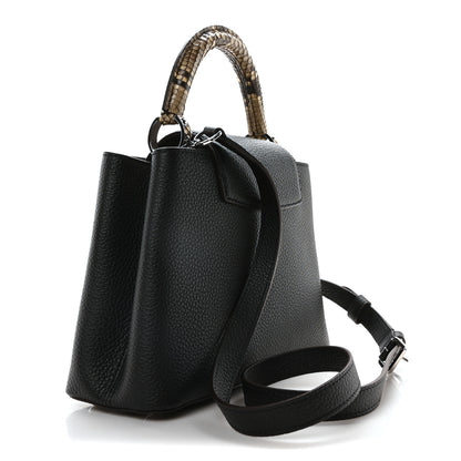 Louis Vuitton Taurillon Snakeskin Capucines BB Black 3 of 9