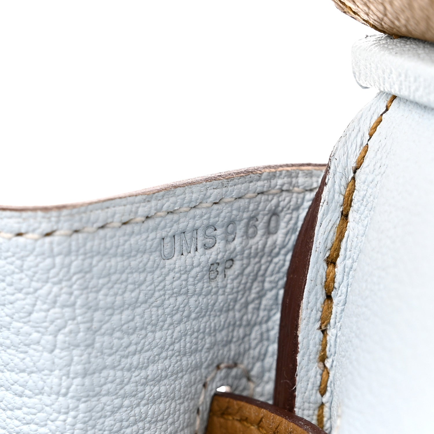 Hermes Togo Verso Birkin 30 Bronze Dore Bleu Brume 7 of 11