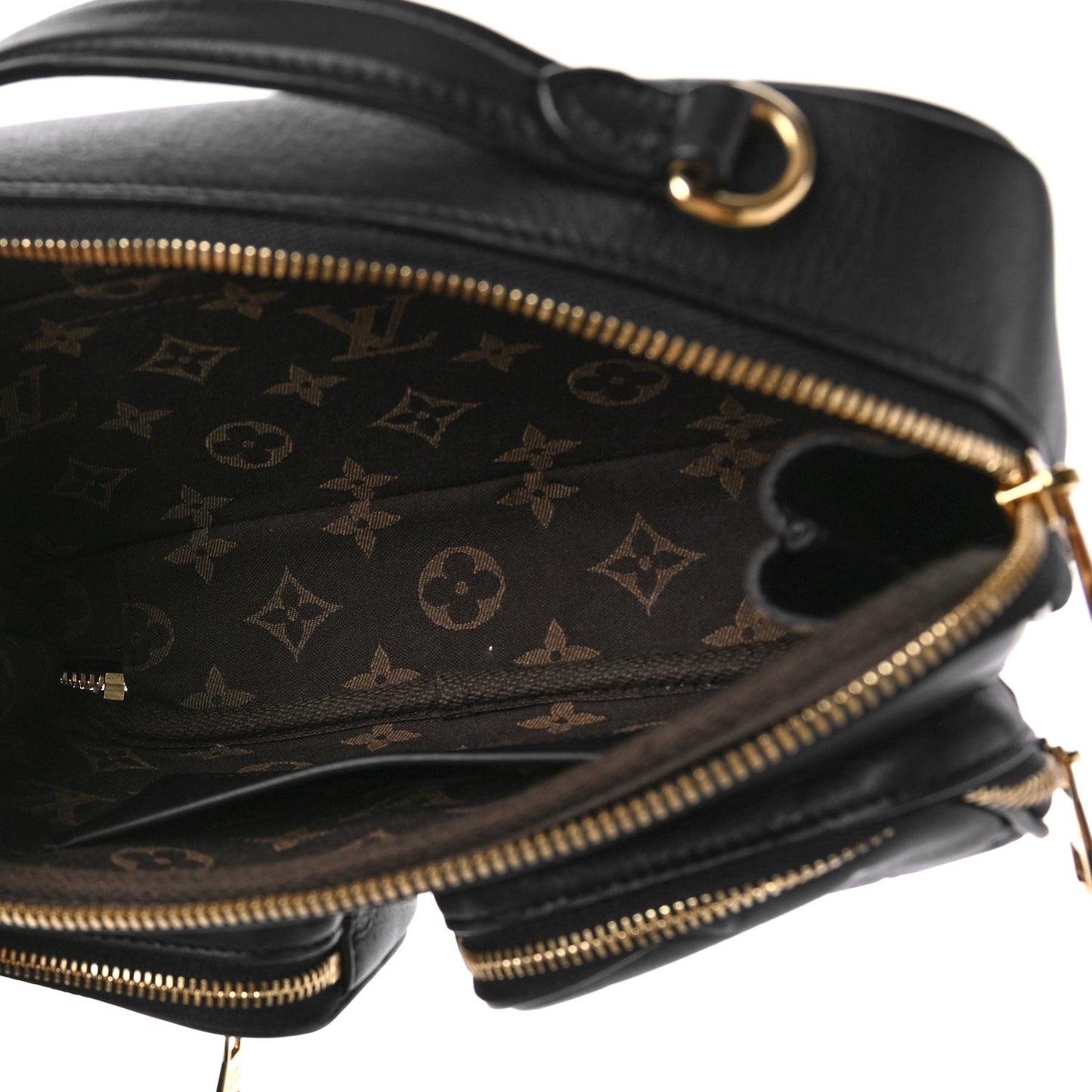 Calfskin Monogram Embossed Utility Bag Black