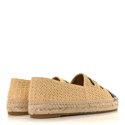 Chanel Braided Fabric Lambskin CC Espadrilles 39 Beige Black 4 of 10