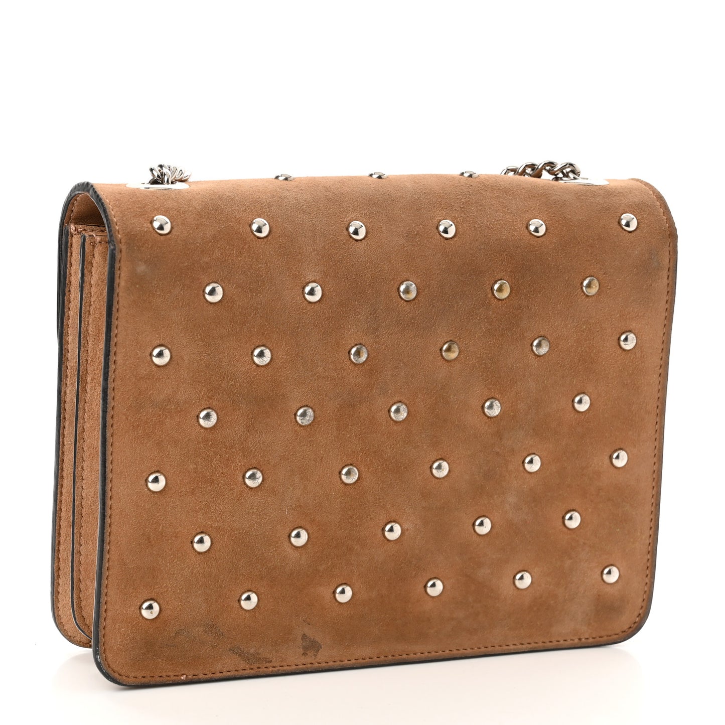 Suede Crystal Small Interlocking G Shoulder Bag Taupe