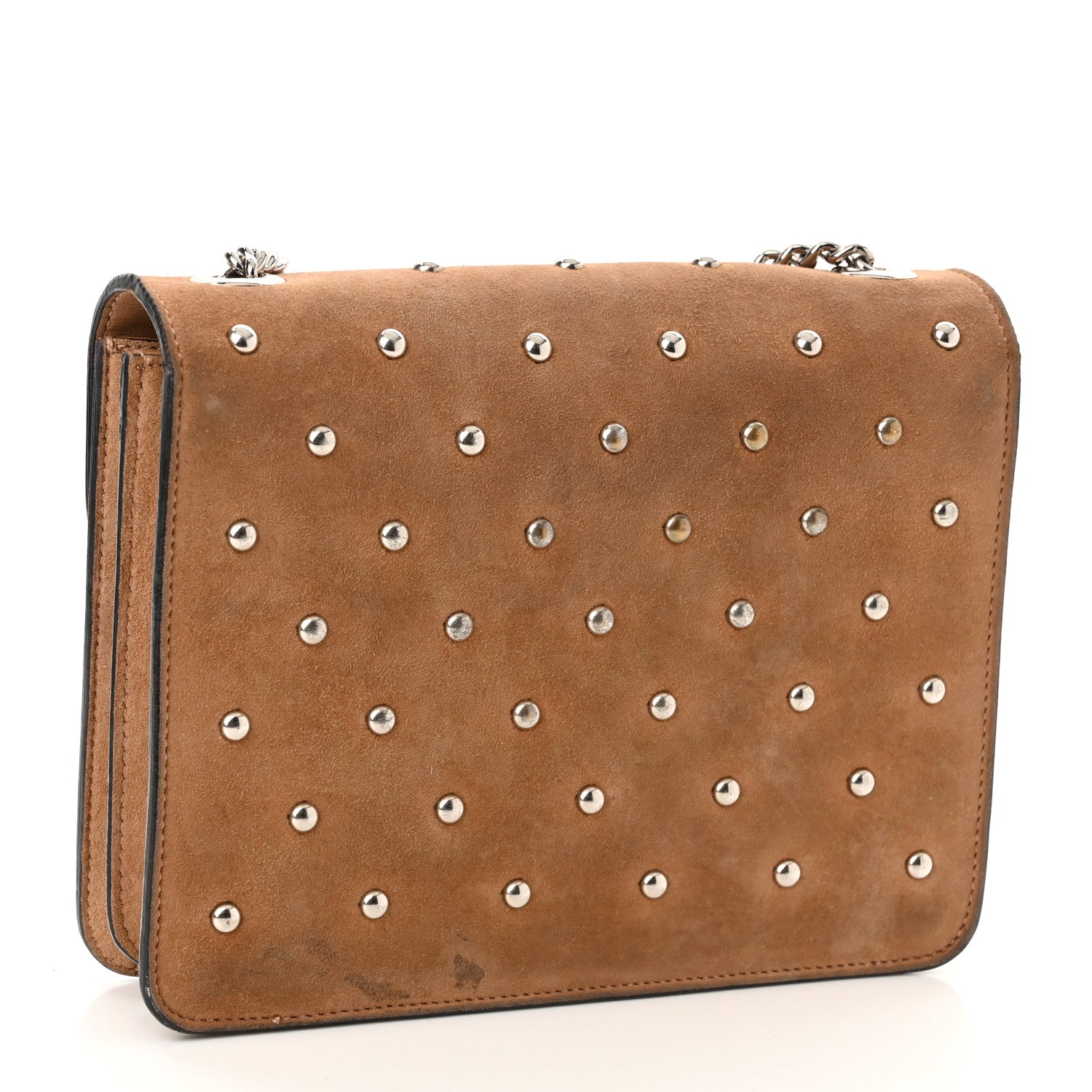 Gucci Suede Crystal Small Interlocking G Shoulder Bag Taupe 12 of 14