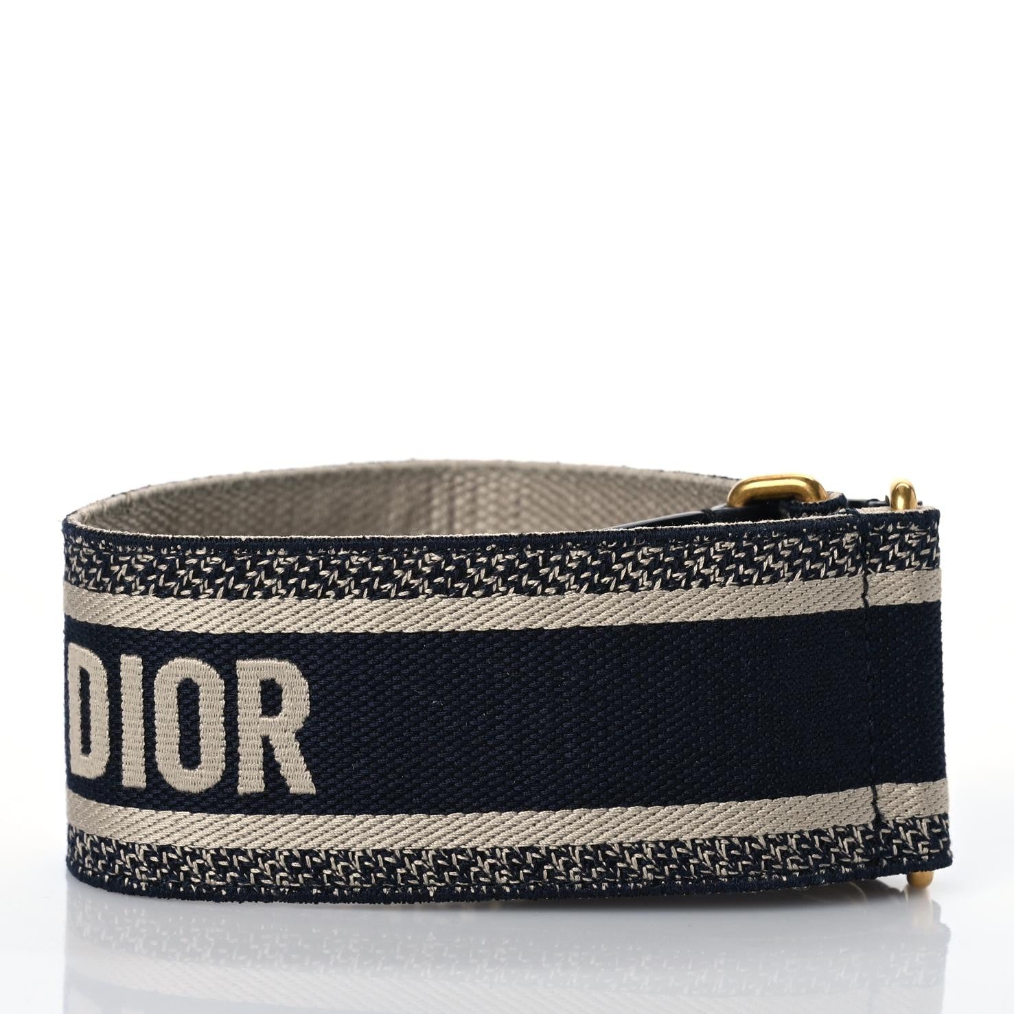 Christian Dior Canvas Embroidered Large Book Belt 70 28 Bleu 2 of 6