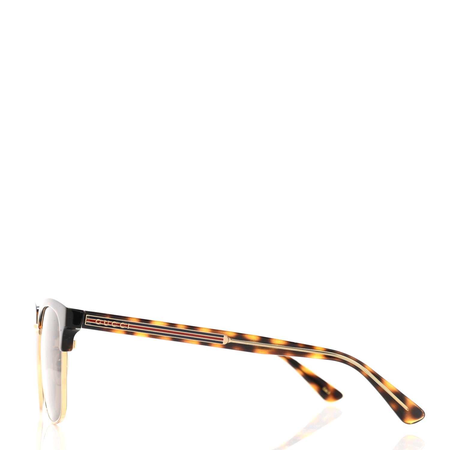 Gucci Acetate Square Frame Web Sunglasses GG0382S Tortoise 3 of 10