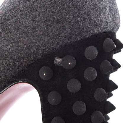 Christian Louboutin Flannel Veau Velours Taclou 120 Pumps 41 Grey 8 of 8