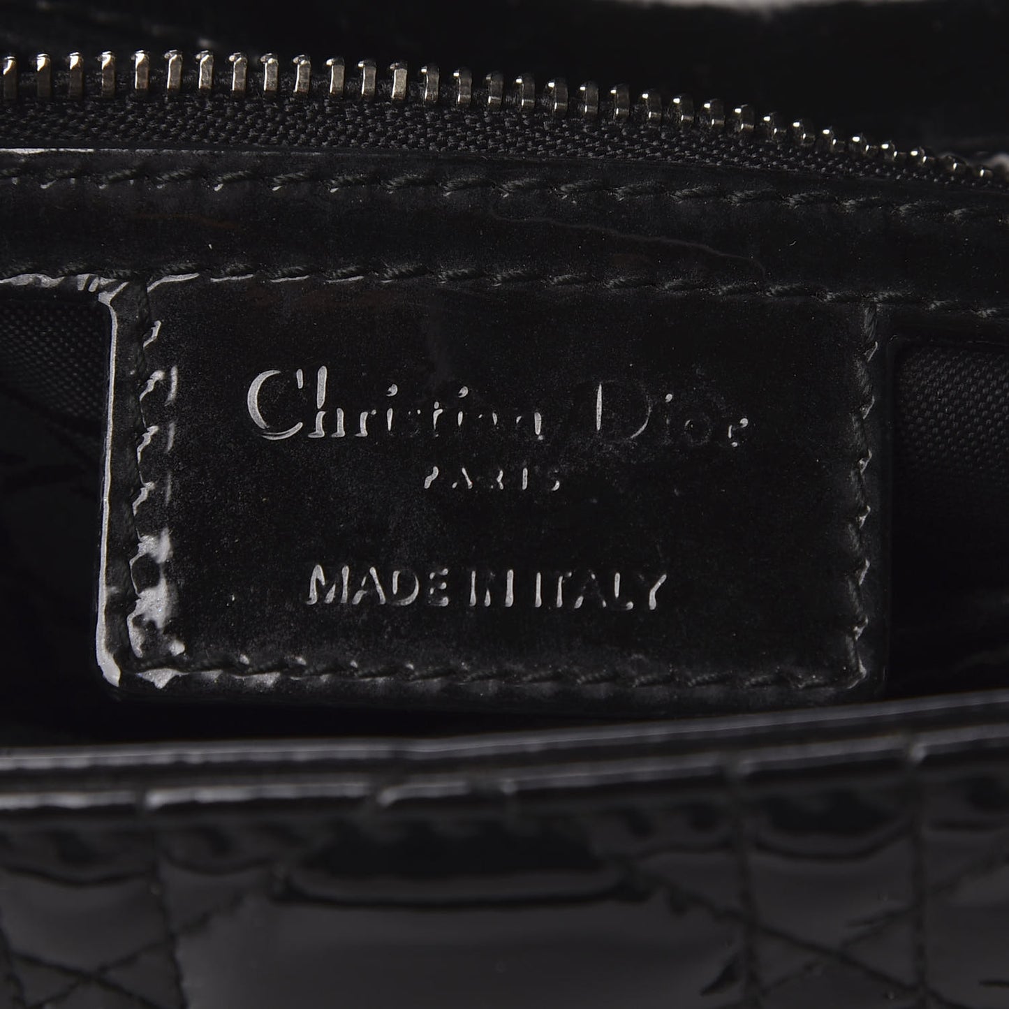 Patent Cannage Medium Lady Dior Black
