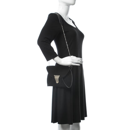 Celine Suede Calfskin Clutch on Chain Black 2 of 11