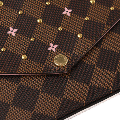 Louis Vuitton Damier Ebene Studded Pochette Felicie Chain Wallet 12 of 15