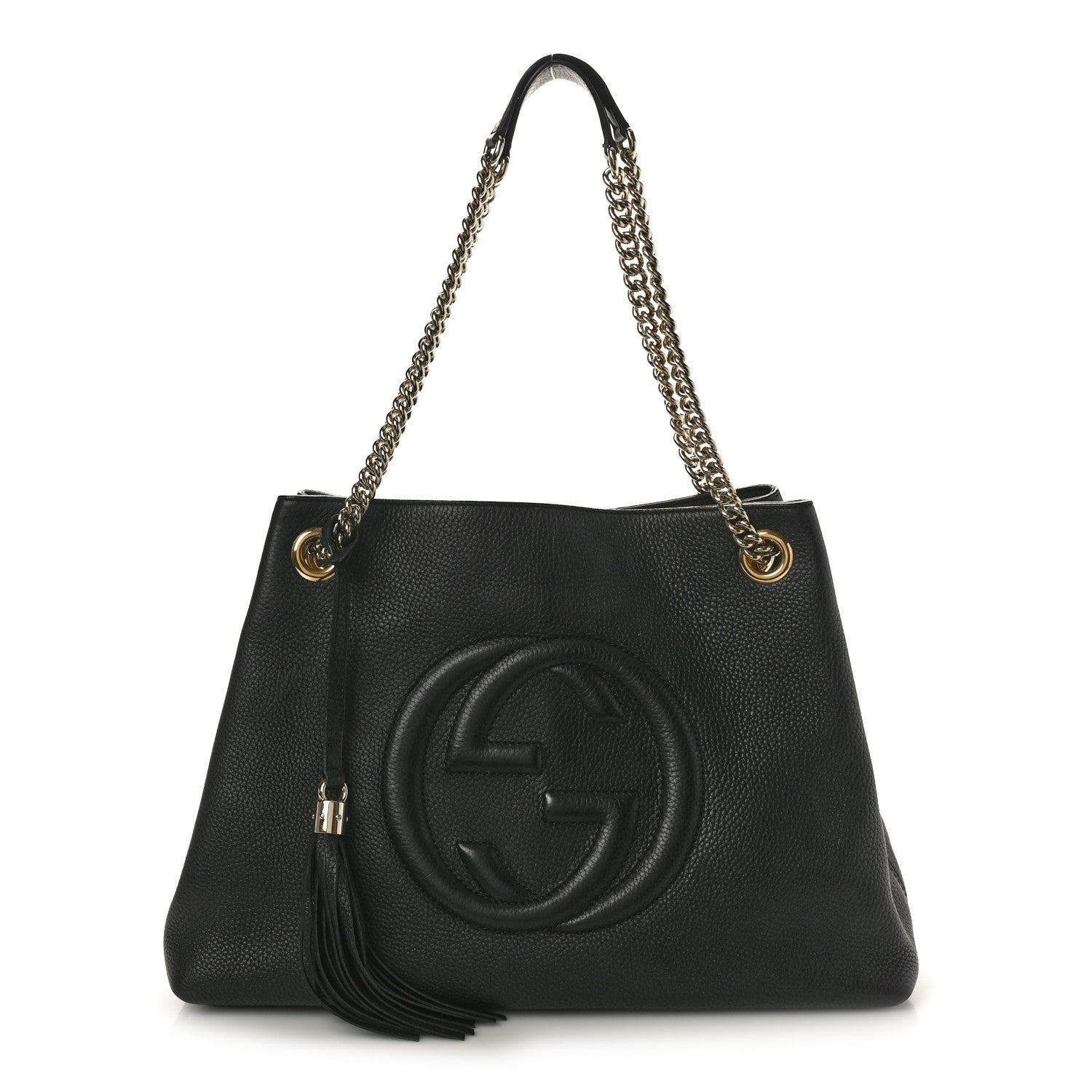 Gucci Pebbled Calfskin Medium Soho Chain Shoulder Bag Black 1 of 11