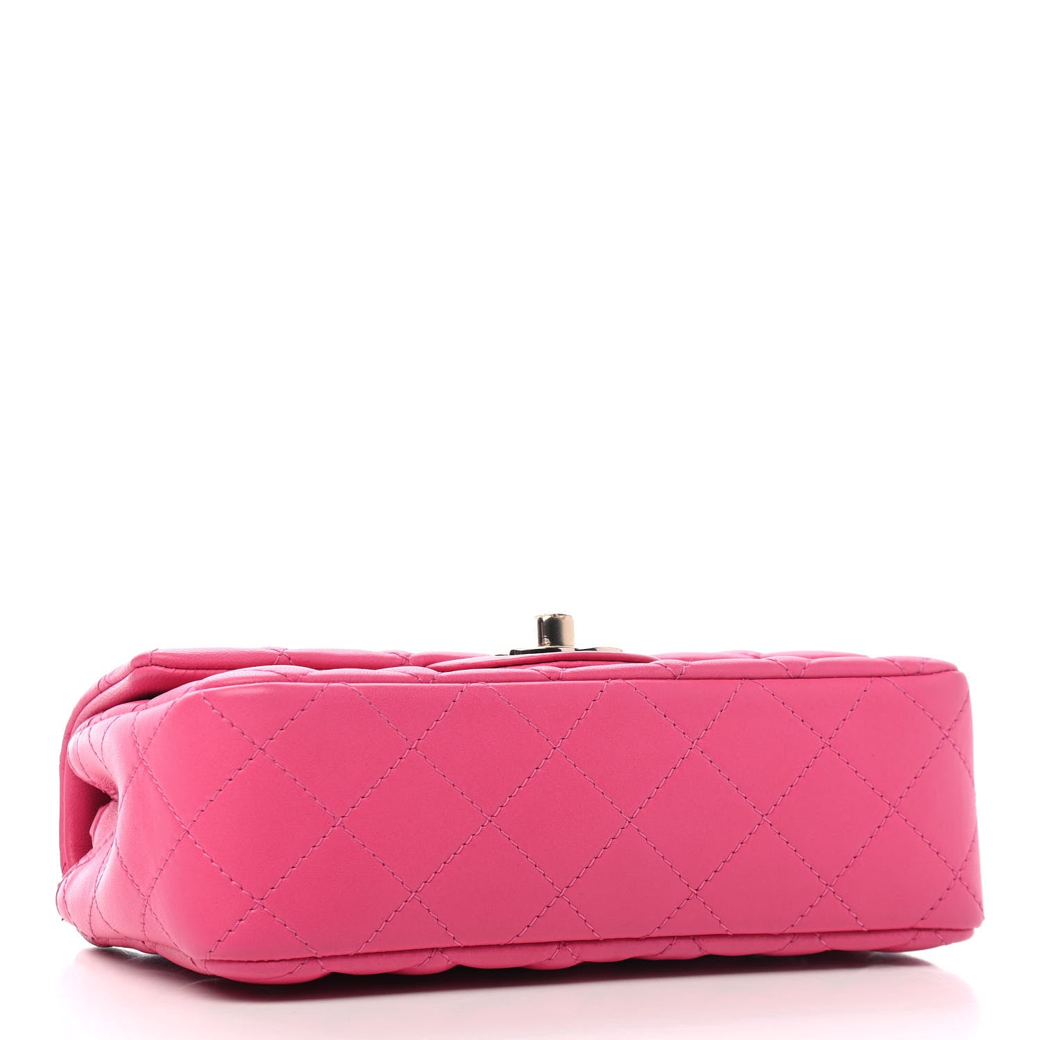 Chanel Lambskin Quilted Mini Rectangular Flap Dark Pink 4 of 9