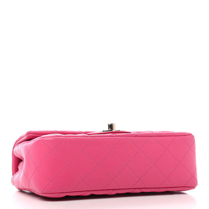 Chanel Lambskin Quilted Mini Rectangular Flap Dark Pink 4 of 9