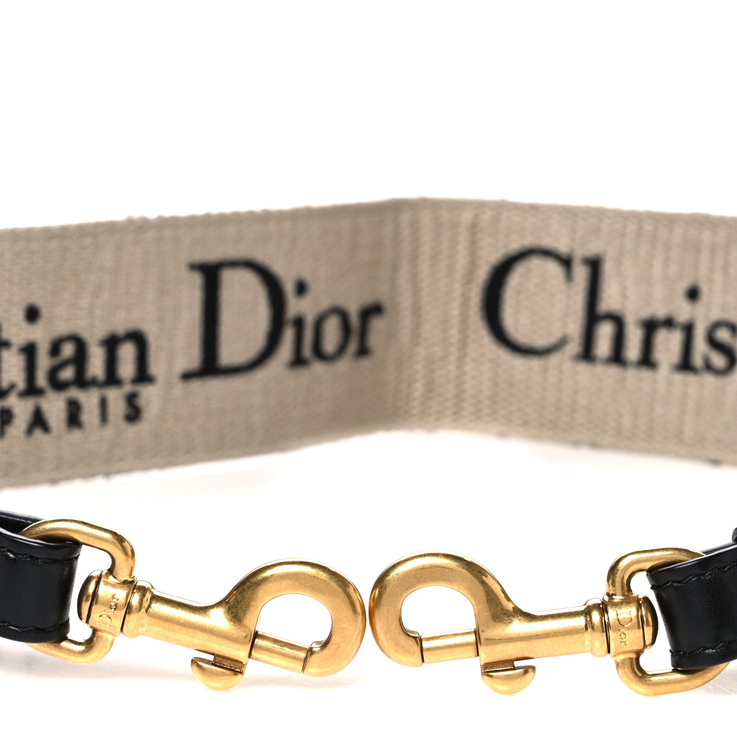 Christian Dior Canvas Embroidered Shoulder Strap Black 3 of 3