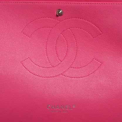 Chanel Lambskin Maxi Double Flap Dark Pink 7 of 8