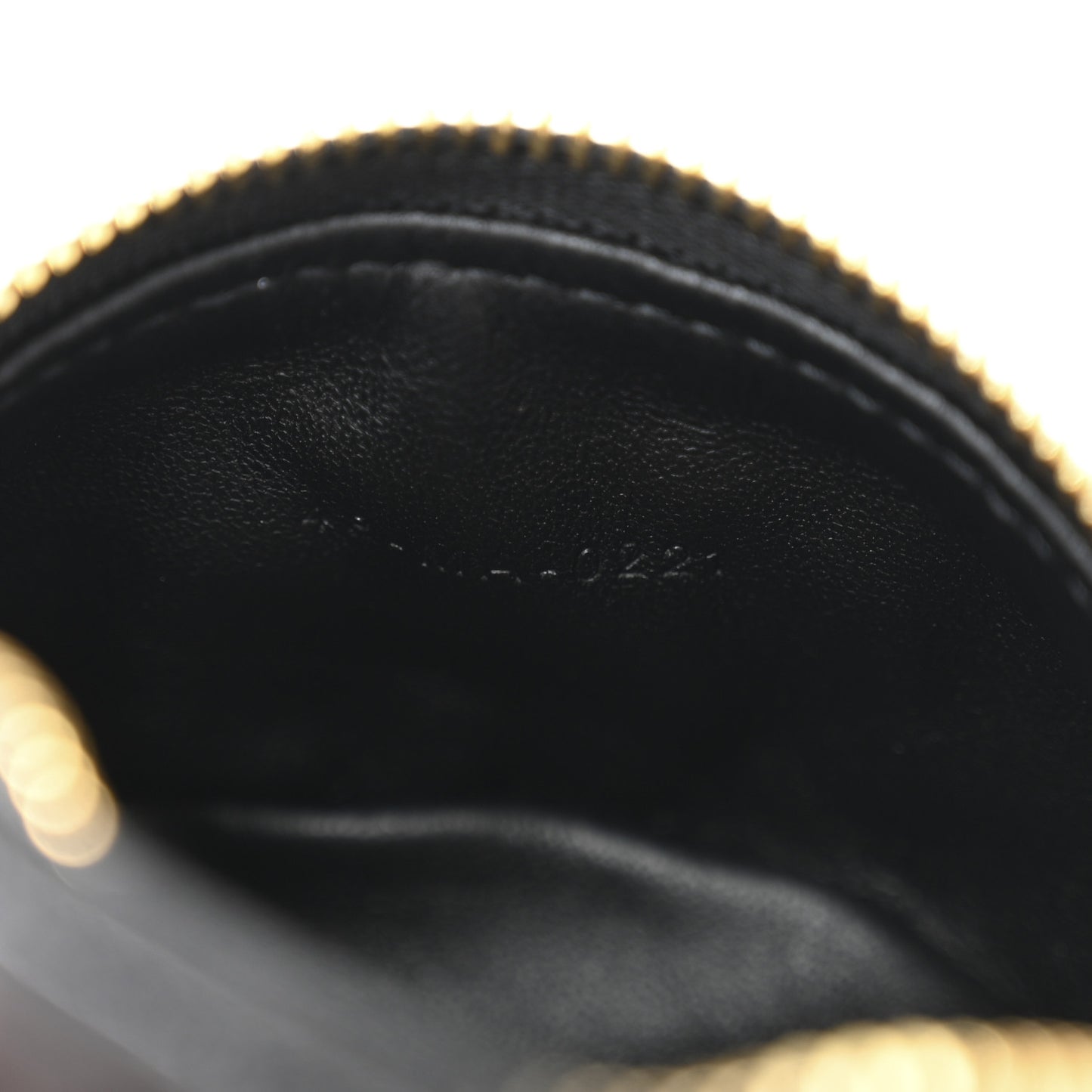 Supple Calfskin Cannage Caro Half-Moon Coin Purse Black