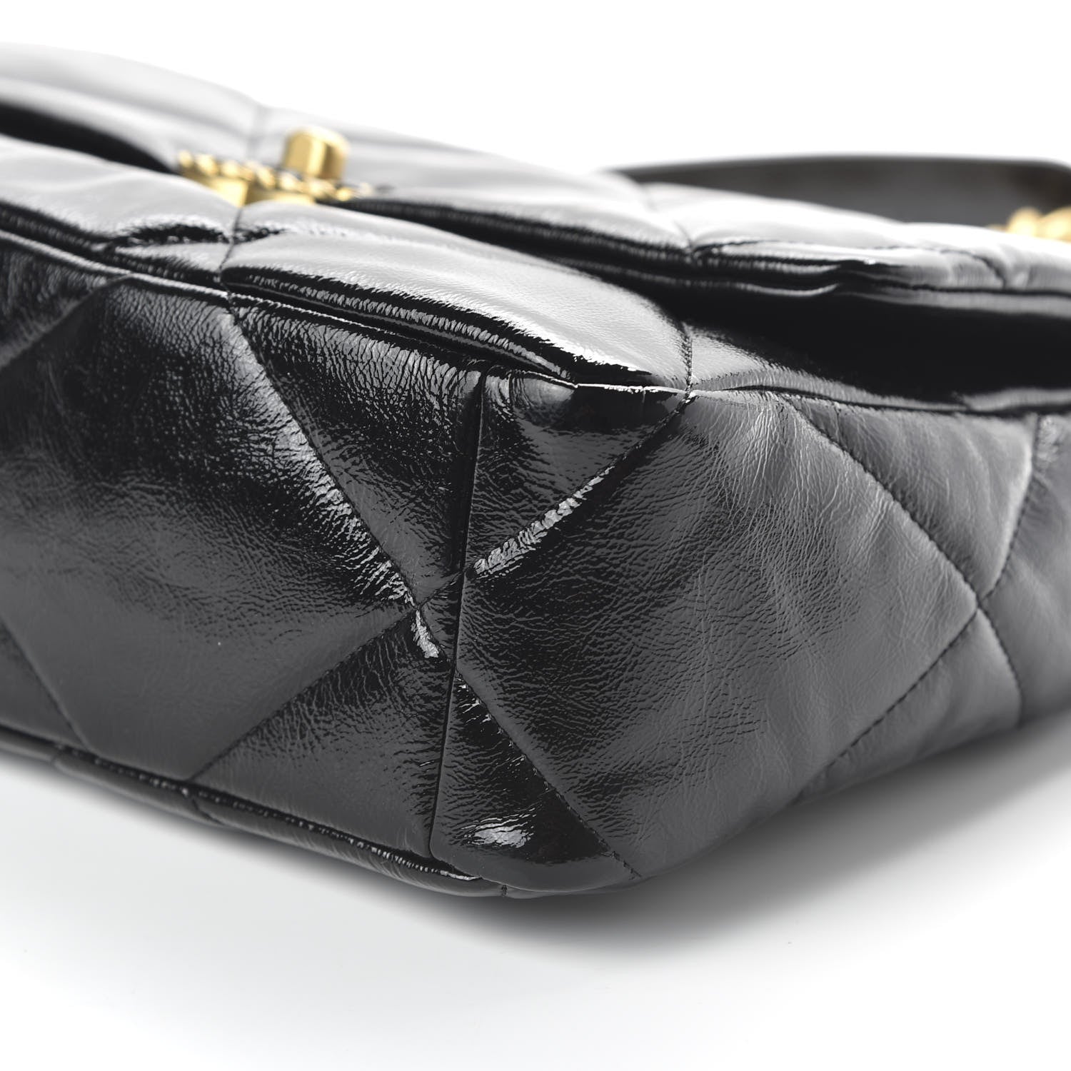 Chanel Shiny Crumpled Calfskin Quilted Large Chanel 19 Flap Black 7 of 11