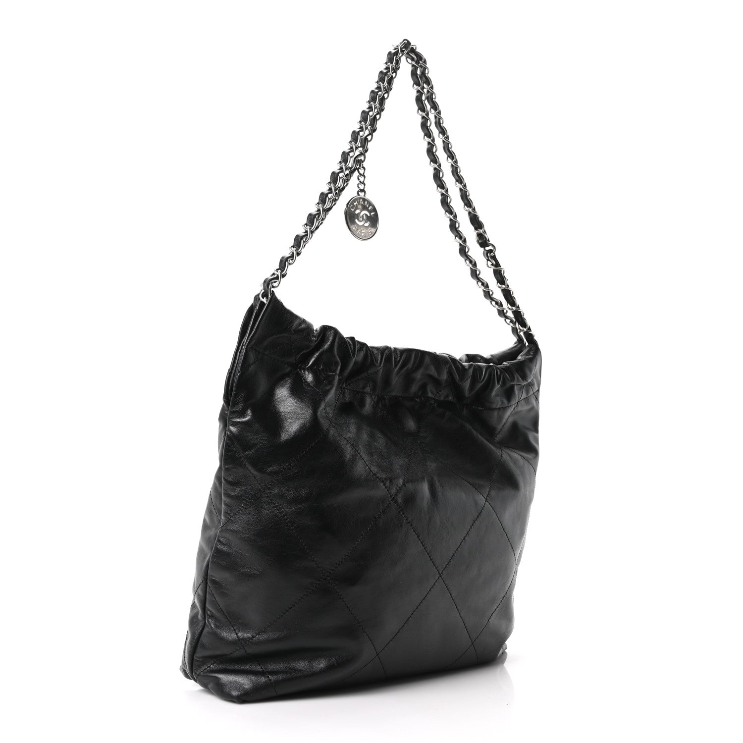 Chanel Shiny Calfskin Quilted Small Chanel 22 Black 4 of 11