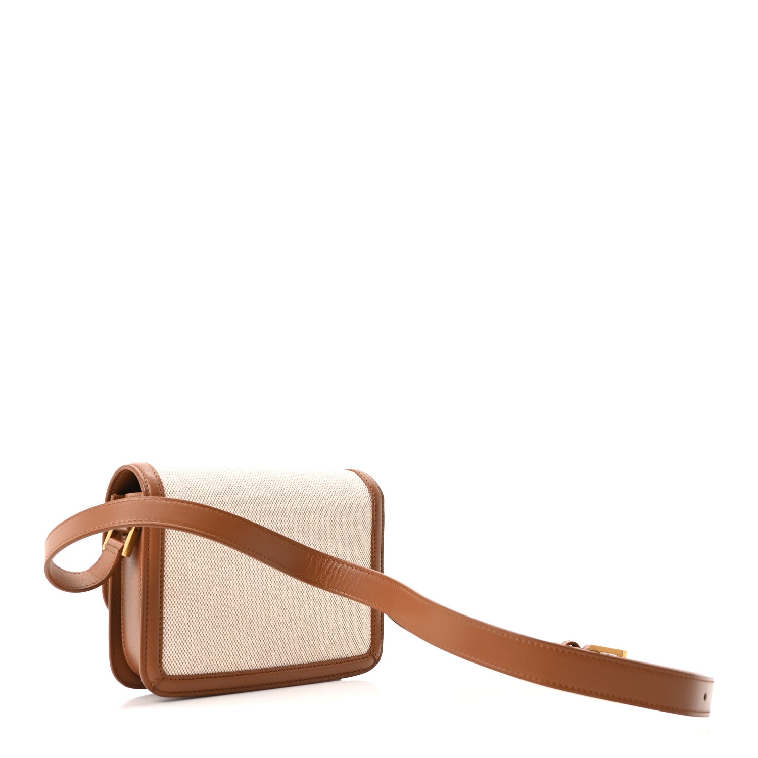 Saint Laurent Canvas Calfskin Small Solferino Satchel Beige Brick 3 of 10
