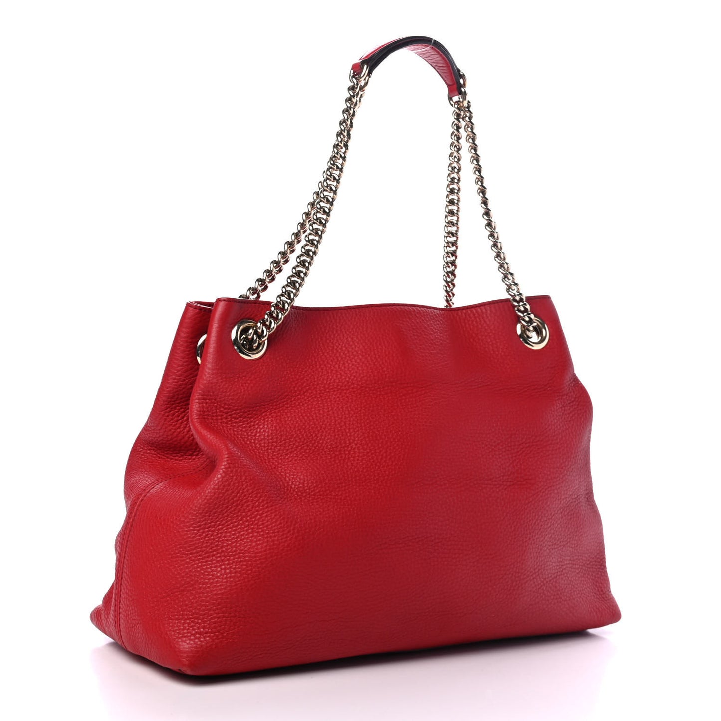 Pebbled Calfskin Medium Soho Chain Shoulder Bag Tabasco Red
