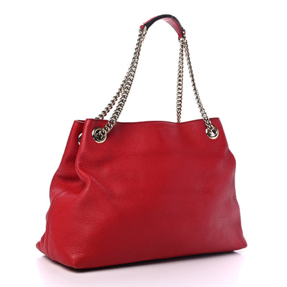 Gucci Pebbled Calfskin Medium Soho Chain Shoulder Bag Tabasco Red 2 of 4