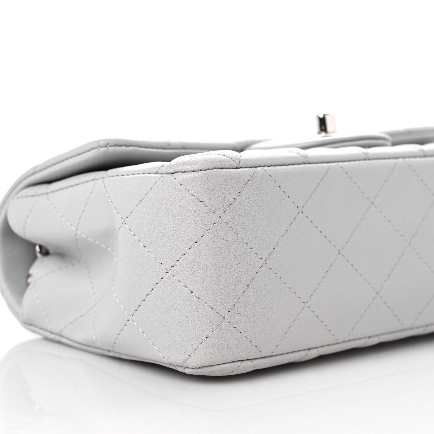 Chanel Lambskin Quilted Mini Rectangular Flap Grey 8 of 9
