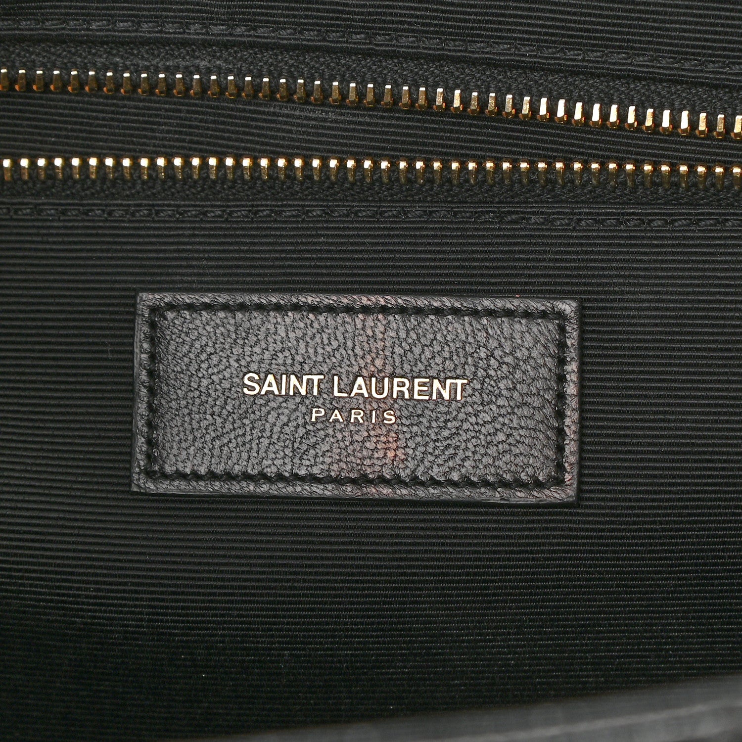 Saint Laurent Grain De Poudre Matelasse Chevron Large Monogram Satchel Black 6 of 10