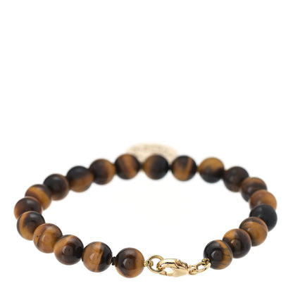 Tiffany 18K Yellow Gold 8mm Tiger's Eye Return to Tiffany Bead Bracelet 3 of 5