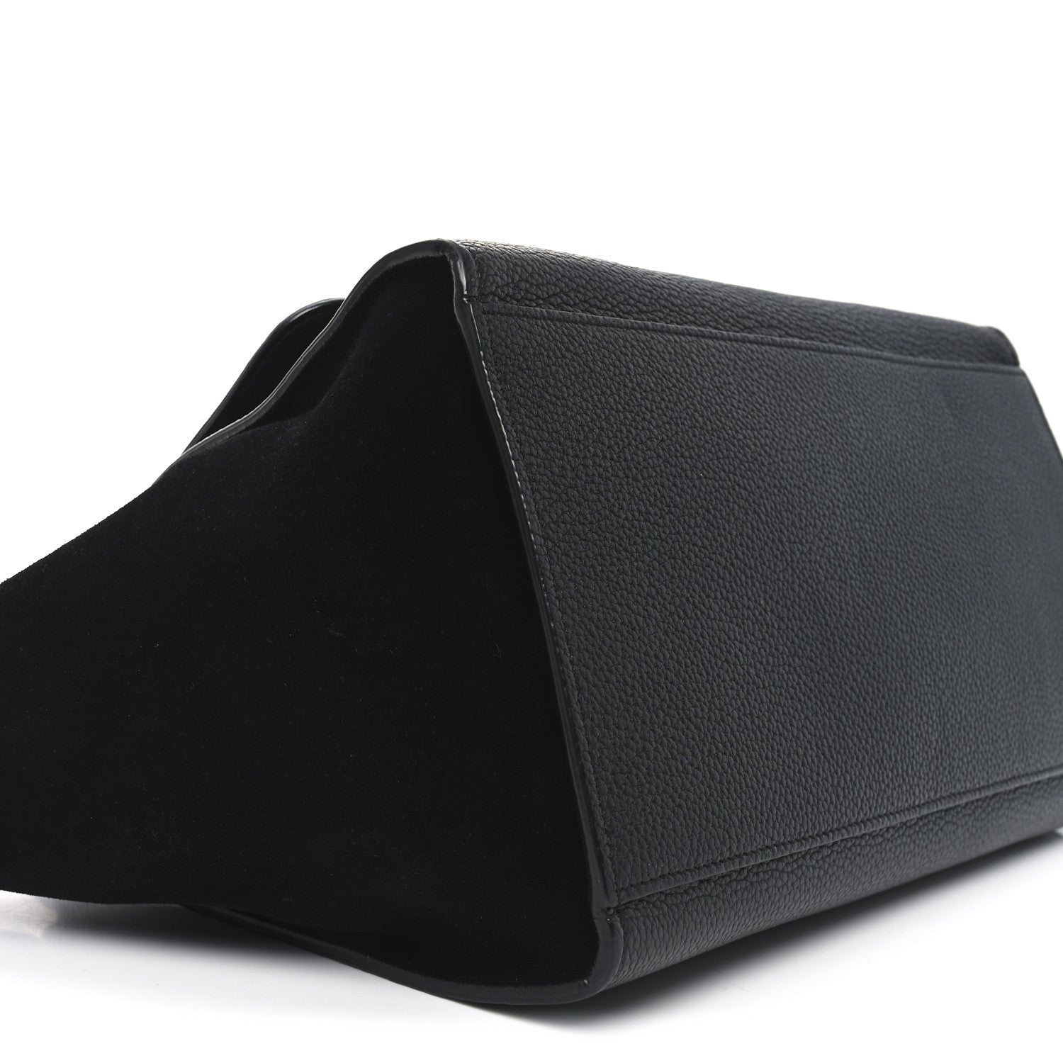 Celine Drummed Calfskin Suede Small Trapeze Black 8 of 9