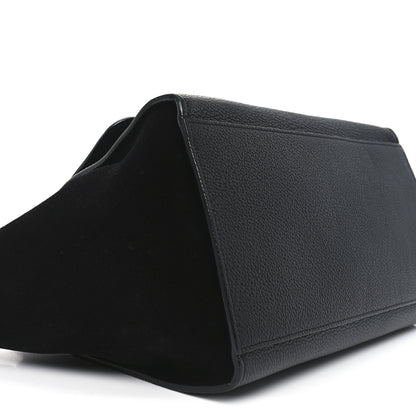 Celine Drummed Calfskin Suede Small Trapeze Black 8 of 9