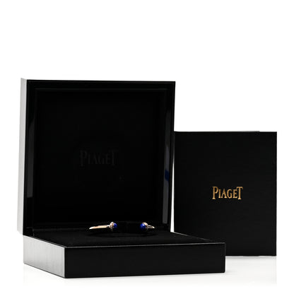 Piaget 18K Rose Gold Diamond Lapis Lazuli Possession Open Bangle Bracelet 4 of 4