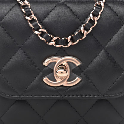 Chanel Lambskin Quilted Mini Trendy CC Clutch With Chain Black 8 of 12