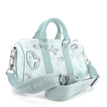 Louis Vuitton Monogram Aquagarden Keepall Bandouliere 25 Crystal Blue 3 of 8