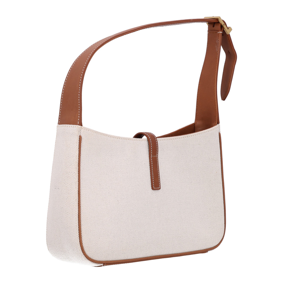 Saint Laurent Smooth Calfskin Canvas Le 5 A 7 Hobo Natural Beige Brick 3 of 10