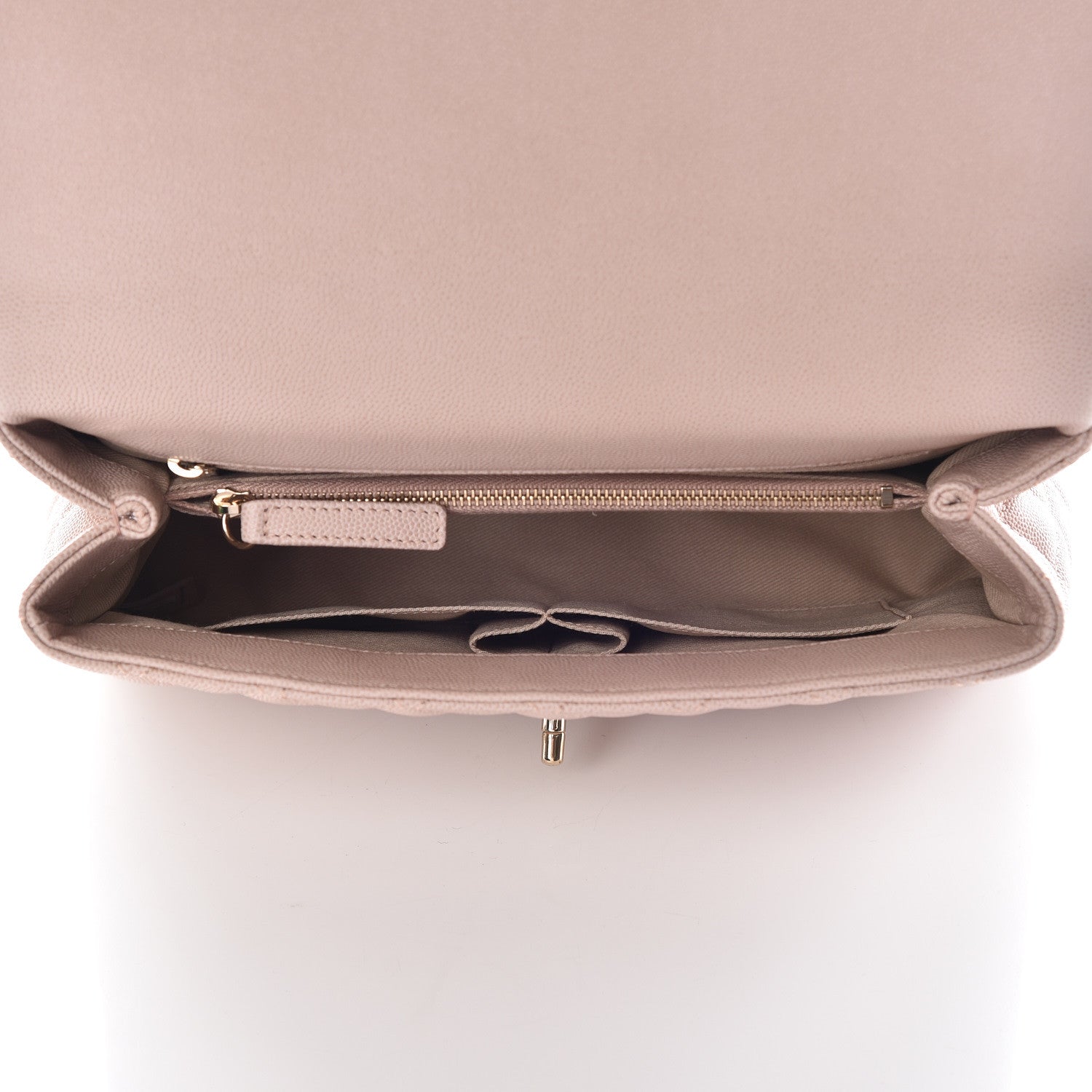 Chanel Caviar Quilted Small Coco Handle Flap Light Beige 5 of 10