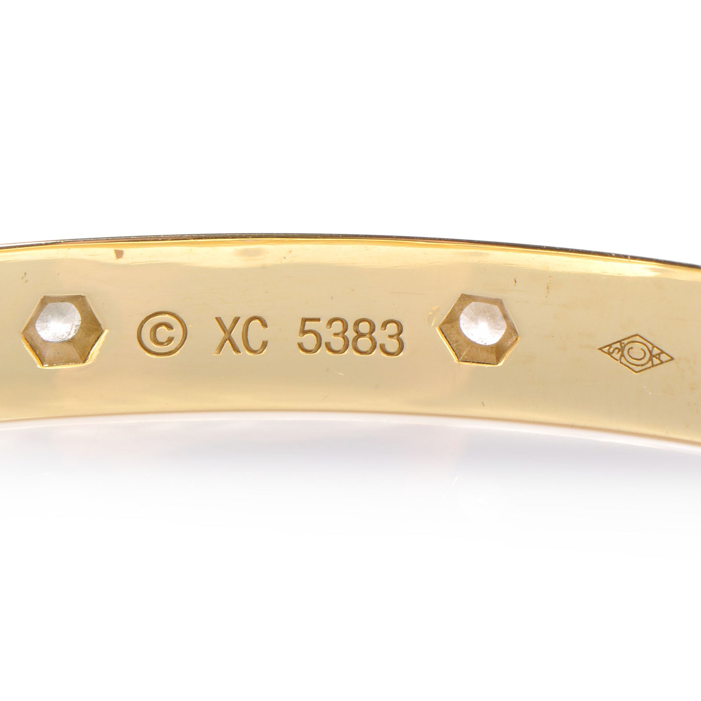 18K Yellow Gold 10 Diamond LOVE Bracelet 17