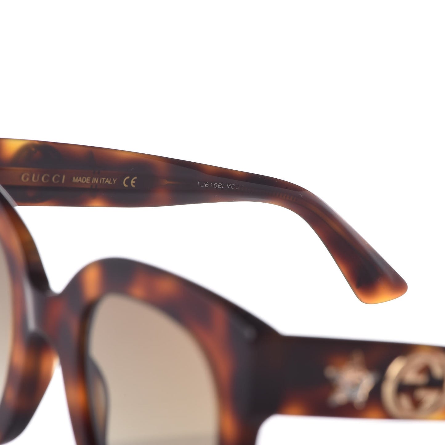 Round Frame Star Sunglasses GG0208S Tortoise