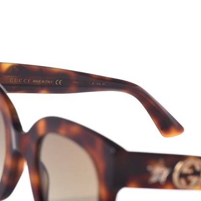 Gucci Round Frame Star Sunglasses GG0208S Tortoise 10 of 11