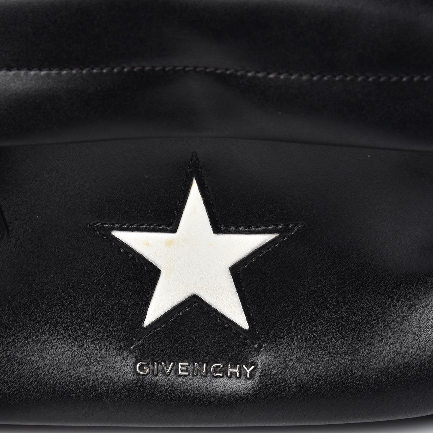 Calfskin Star Mini Backpack Black White