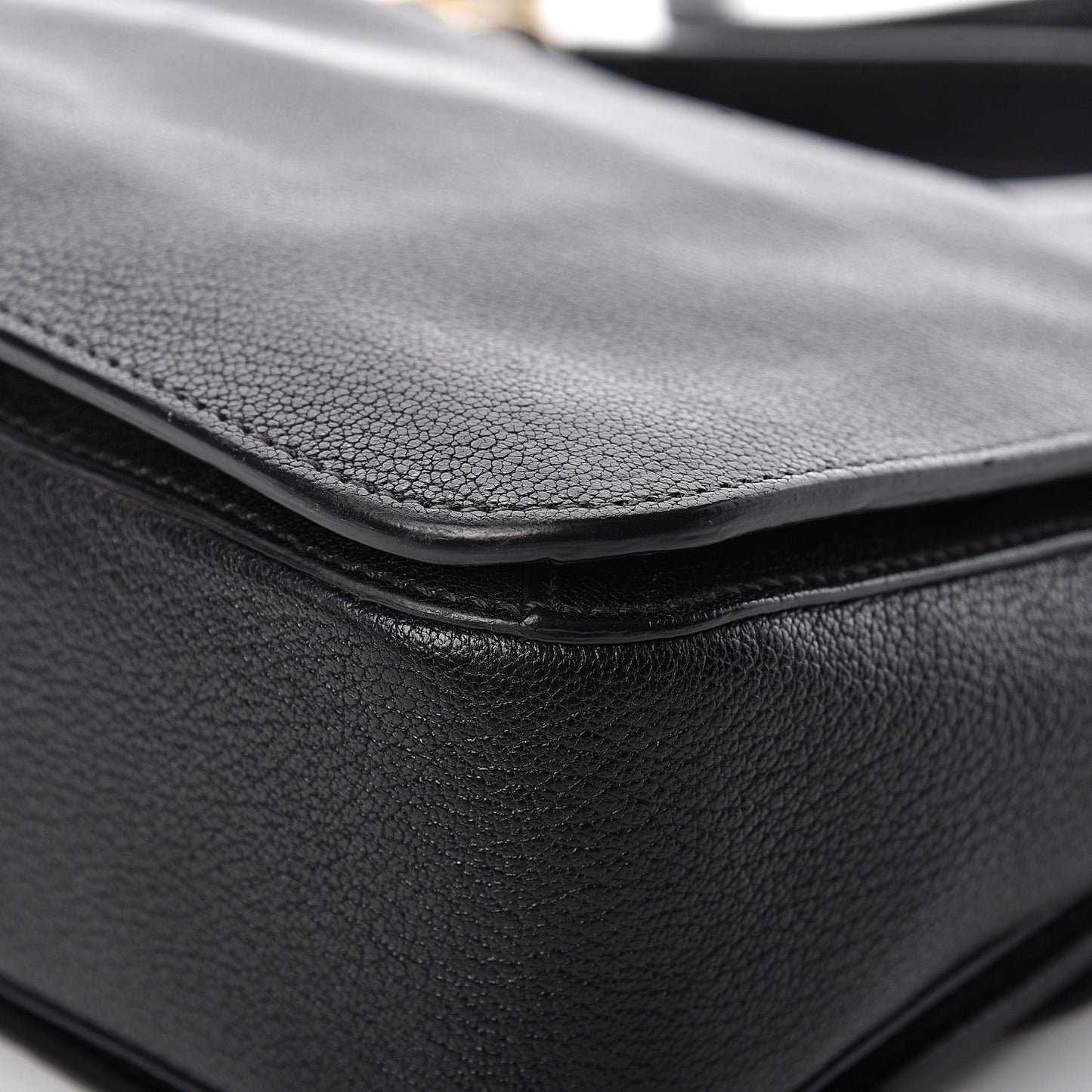 Goatskin Madras Shoulder Bag Black