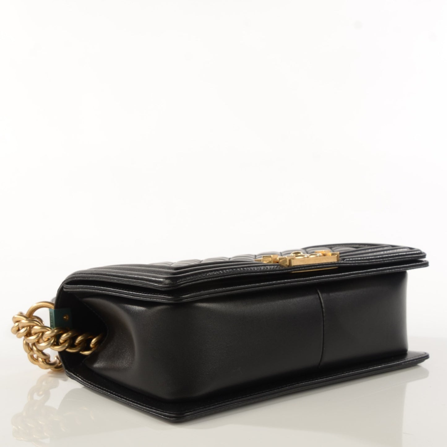 Lambskin Quilted Medium Boy Flap Black