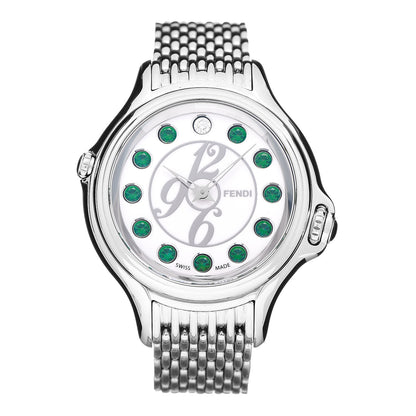 Fendi Stainless Steel Diamond Topaz 38mm Crazy Carats Rotating Gem Quartz Watch 1 of 8