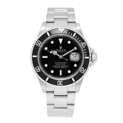 Rolex Stainless Steel 40mm Oyster Perpetual Submariner Date Watch Black 16610 1 of 5