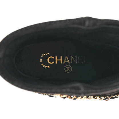 Chanel Suede Calfskin Chain CC Short Boots 36.5 Black 7 of 10
