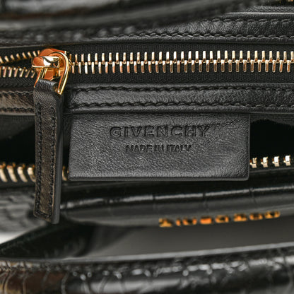 Givenchy Calfskin Crocodile Embossed Small Antigona Black 6 of 9