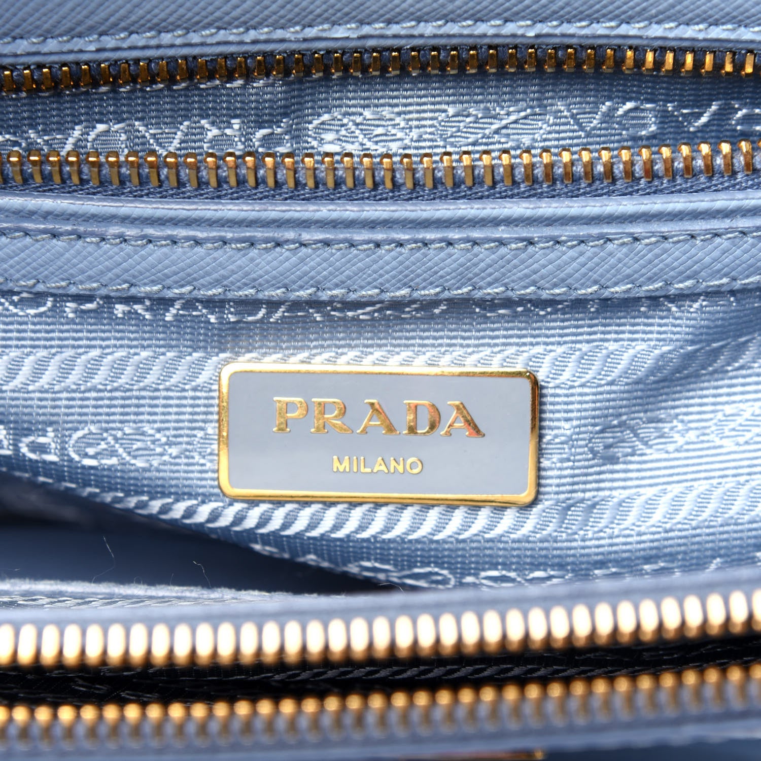 Prada Saffiano Galleria Mini Double Zip Tote Aviazione 7 of 11