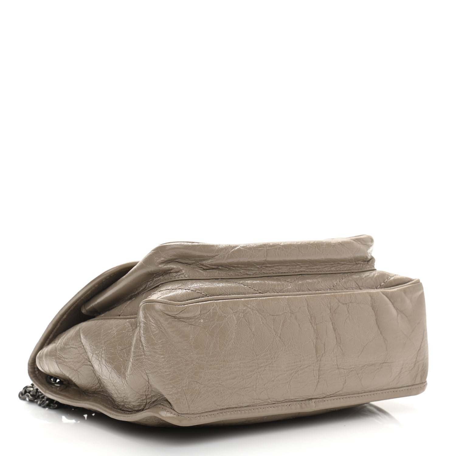 Saint Laurent Crinkled Calfskin Matelasse Monogram Medium Niki Chain Satchel Light Natural 4 of 11